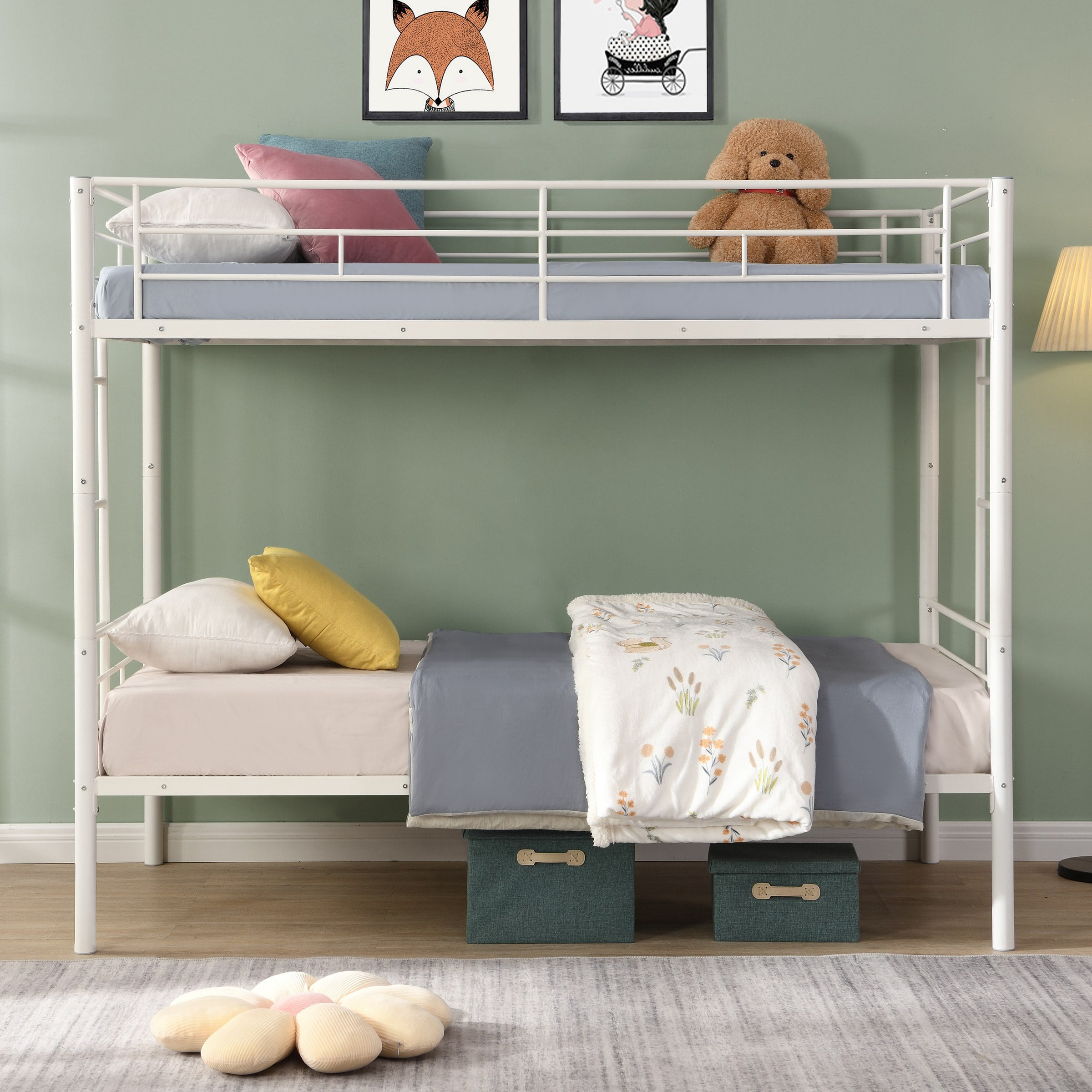 Metal Bunk Bed White