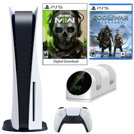 Sony PlayStation 5 Core COD: Modern Warfare II Console with GOW: Ragnarok and Dual Charging Dock