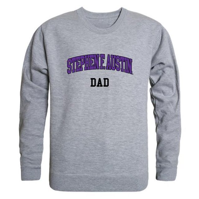 Men Stephen F. Austin State Lumberjacks Dad Crewneck Fleece, Heather Grey - Extra Large