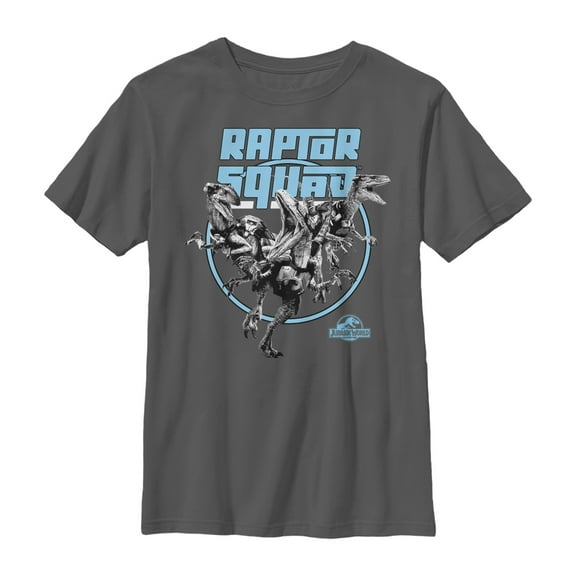Boy's Jurassic World Raptor Squad Graphic Tee Charcoal Large