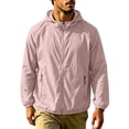 thumbnail image 2 of DYTTDG Men's Lightweight Hooded Windbreaker, Waterproof Full Zip Long Sleeve Jacket with Zipper Pockets for Outdoor Activities, 2 of 8