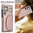 thumbnail image 5 of for Samsung Galaxy S22 Ultra Wallet Case with Card Holder Women Men, Flip PU Leather Kickstand Shockproof Protective Phone Cover Magnetic Clasp 360 Rotation Ring Stand for Samsung S22 Ultra, Rosegold, 5 of 7