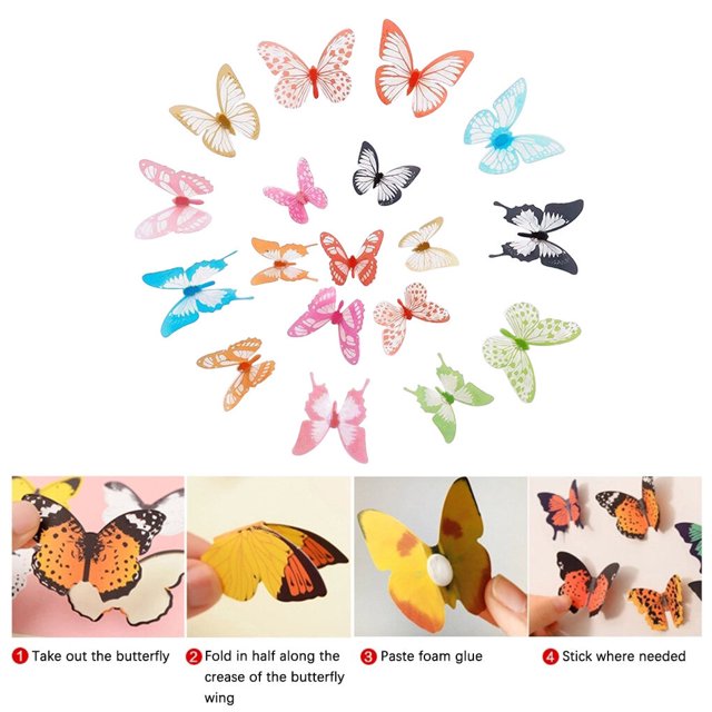 3D Insect Wall Sticker Living 5 1 2 Room Bedroom Adhesive PVC Decor Home Wall Paper Waterproof Decal H-Z-102