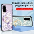 thumbnail image 5 of Case for Samsung Galaxy S20 FE, Slim Glass Case with Soft TPU Shockproof Ring Stand Flower Pattern Design Stylish Protective Cover for Samsung Galaxy S20 FE 6.5-Inch,Gardenias, 5 of 9