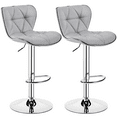 thumbnail image 2 of Yaheetech Adjustable PU Leather Swivel Bar Stools for Home Kitchen, Set of 2,Light Gray, 2 of 7