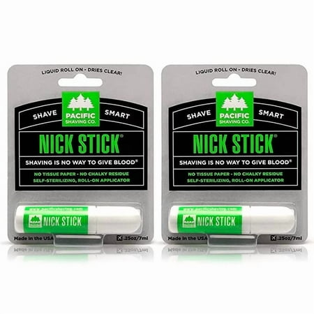 Pacific Shaving Company Nick Stick Liquid Roll-On with Vitamin E & Aloe, All skin types, 2-Pack, 0.25 oz.