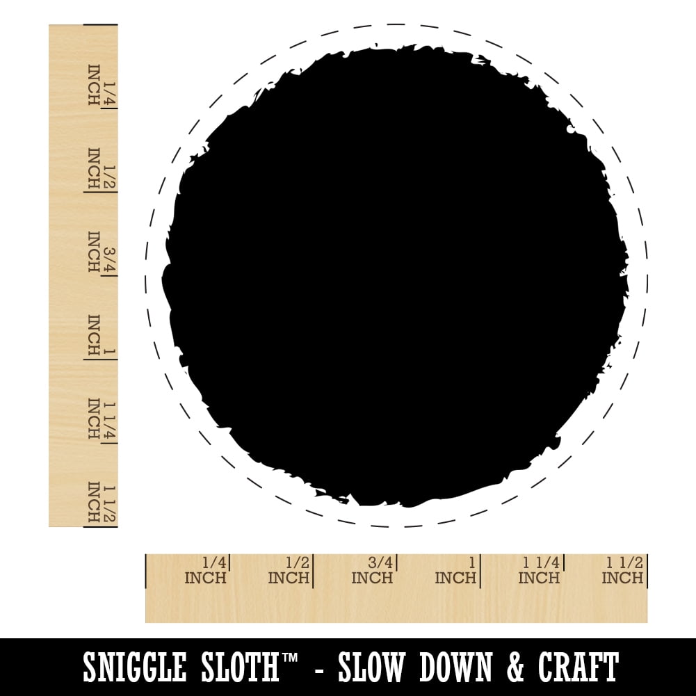 Sketchy Solid Circle Self-Inking Rubber Stamp Ink Stamper - Black Ink - Large 1-1/2 Inch