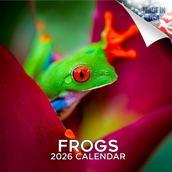 2025 2026 Frogs Calendar - Cute Animal Bird Monthly Wall Calendar - 12 x 24 Open - Thick No-Bleed Paper - Giftable - Academic Teacher's Planner Calendar Organizing & Planning - Made in USA