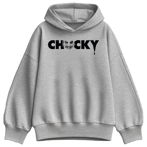 Chucky - Chucky Face Logo - Women's Oversized Fleece Hoodie Sweatshirt