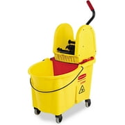Rubbermaid Commercial WaveBrake 44-Quart Bucket/Downward Pressure Wringer Combination, Yellow (757688YW)