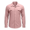 thumbnail image 4 of JAJAHO Mens Long Sleeve Button Up Shirts Jacquard Casual Pocket Comfortable Collared Solid Color Business Work Shirt Trendy Tops, 4 of 4