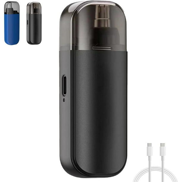 Recortador de vello nasal portátil, cortador de vello nasal 2 en 1, recortador de vello nasal eléctrico unisex, recargable por USB, resistente al agua con tapa protectora contra el polvo (1 pieza negr