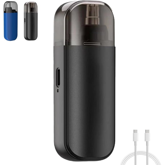 Recortador de vello nasal portátil, cortador de vello nasal 2 en 1, recortador de vello nasal eléctrico unisex, recargable por USB, resistente al agua con tapa protectora contra el polvo (1 pieza negr