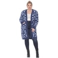 thumbnail image 1 of White Mark Manteau Cardigan Sherpa Léopard pour Femme, 1 of 6