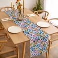 thumbnail image 3 of Table Runner 120 Inches Long for Kitchen Dining, Spring Flowers Dresser Scarf Farmhouse, Dining Table Decorations for Wedding/Parties, Watercolor Floral Daisy Plants Rustic 13 x 120 In, 3 of 8