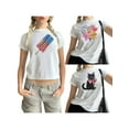thumbnail image 2 of Pudcoco Hauts Graphiques d'Été pour Femmes Mode Manches Courtes Col Rond Coupe Classique T-Shirts Streetwear, 2 of 4