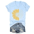 thumbnail image 4 of Women's Sunflower T-Shirt - Plus Size Summer Top - Short Sleeve Graphic Tee - V-Neck Casual Wear | Baberdicy | Women's Sunshade Summer T Shirt Plus Size Loose Top Top Girls Short (Blue | XL), 4 of 4