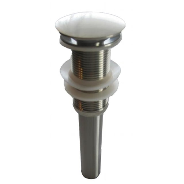 Solid Brass Vessel Sink Pop-Up Drain without Overflow Brushed Nickel Finish Fits Standard 1.5-Inch Drain Opening