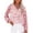 Hot Pink, variant on Womens Floral Print Blouses V Neck Long Bishop Sleeve Relaxed Fit Casual Fall Work Shirt Tops for Women