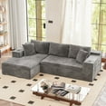 thumbnail image 3 of Homall 109" L-Shape Modular Sectional Sofa Couches Cloud Memory Foam Sofa Deep Seat Upholstered Couches with Oversized Chaise for Living Room,Gray, 3 of 8