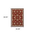 thumbnail image 5 of 5' x 8' Red and Beige Oriental Power Loom Area Rug, 5 of 5