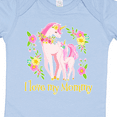 thumbnail image 4 of Inktastic I Love My Mommy Unicorn with Pink and Yellow Flowers Boys or Girls Baby Bodysuit, 4 of 5