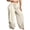 Beige, variant on Women's Plus Size Harem Pants, High Waisted Drawstring Pants with Oversized Pockets and Ruched Sides