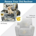 thumbnail image 4 of FOR U DESIGNS Butterfly Sunflower Marble Print Recliner Chair Covers Anti-Dust Reclining Slipcovers 4-Pieces Soft Recliner Armchair Covers Protector with Storage Pocket, 4 of 8
