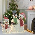 thumbnail image 4 of 2-Piece Snowman Family Trio Lighted Holiday Decoration, 4 of 5
