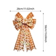 thumbnail image 2 of Fall Harvest Season Thanksgiving Bow Wreath Accessory Vintage Plaid Pumpkin Maple Leaf Ribbon Bow Indoor Fall Home Decoration, 2 of 6