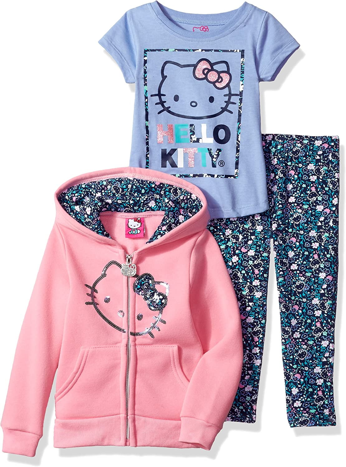 Completo Hello Kitty In Pile - Felpa E Pantaloni Svasati Per