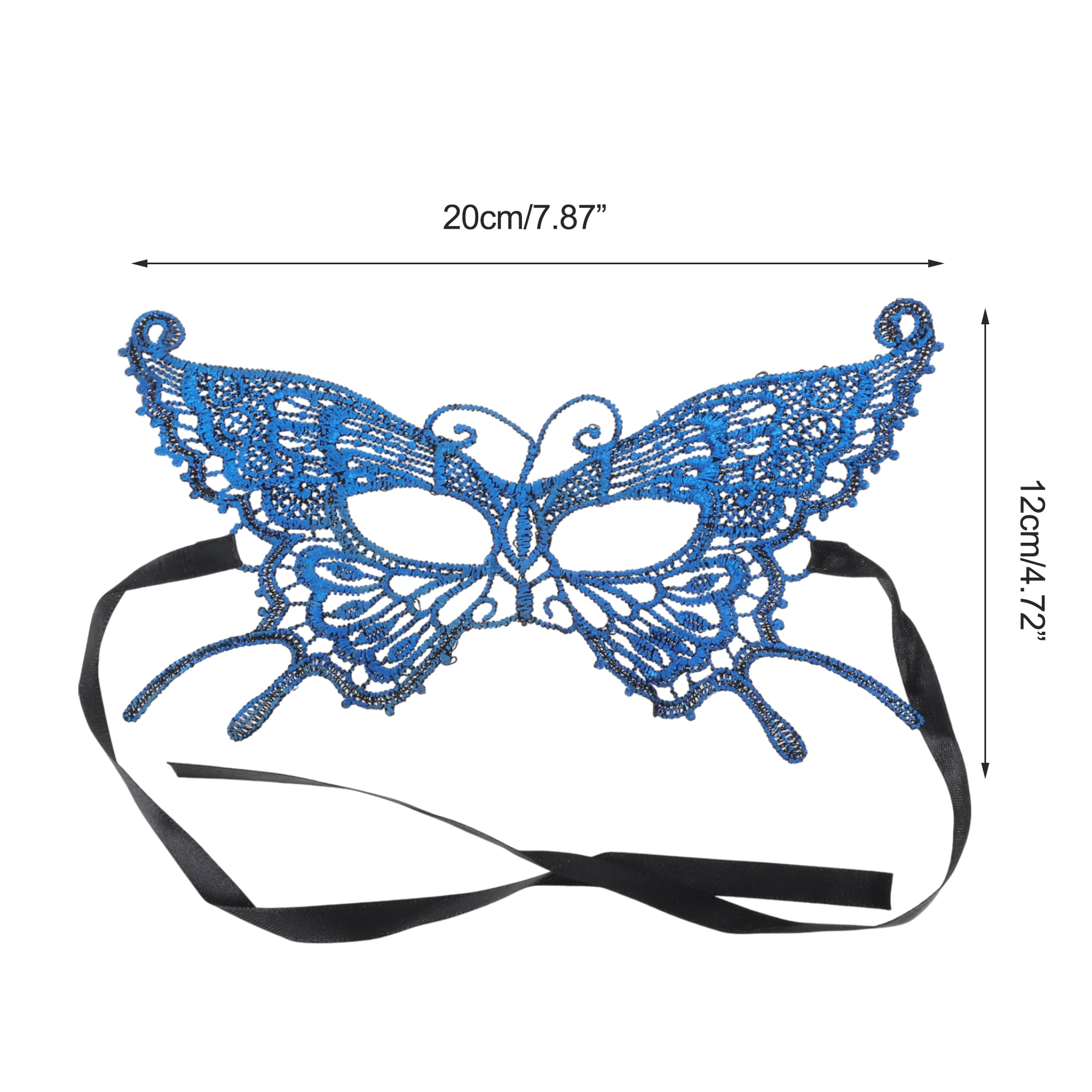 Unique Bargains 1 Box Elegant Butterfly Half Face Party Mask Blue