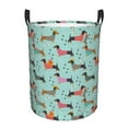 thumbnail image 1 of Balery Christmas Dachshund Cesta de ropa redonda con asas, impermeable, independiente, para ropa, juguetes, dormitorio y familia-Medium, 1 of 6