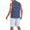 thumbnail image 2 of Sikiie Blue Flower Skull Basketball Jersey Reversible Men's Mesh Athletic Sports Shirts Training Practice S-4XL4X-Large, 2 of 6