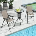 thumbnail image 4 of Costway 2 PCS Patio Bar Chair Folding Bar Height Metal Frame with Footrest Garden Coffee, 4 of 8
