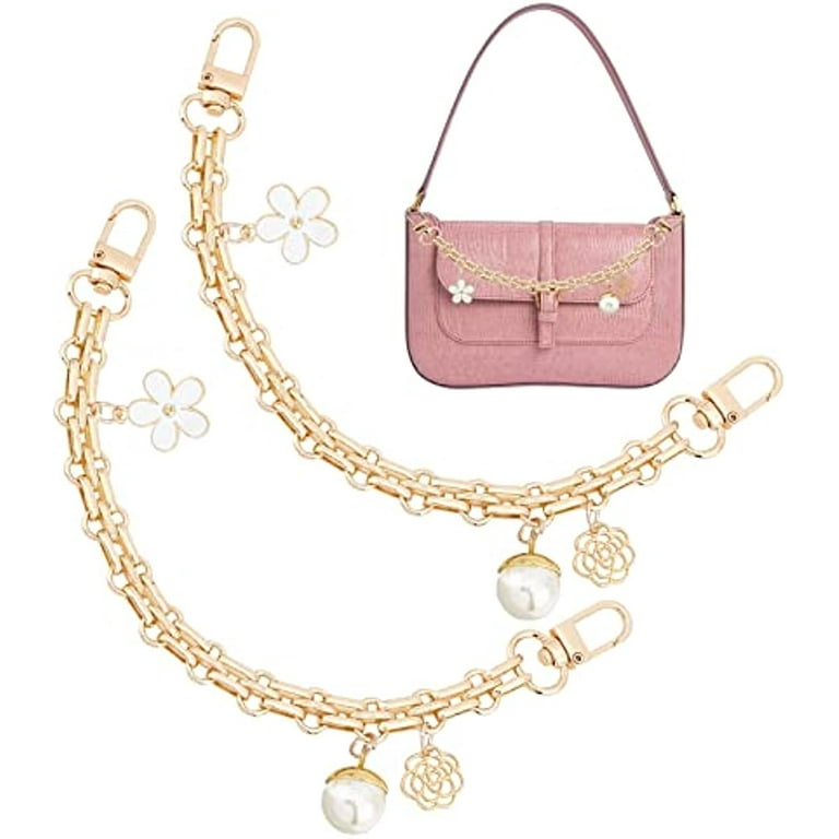 pink lv bag with gold chain