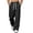 Black, variant on cocolona Mens Summer Breathable Mesh Pants Elastic Waist Straight Wide Leg Outdoor Running Pants with Pockets