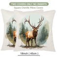 thumbnail image 3 of Pack of 2 Decorative Elk Throw Pillow Covers 18x18 Inch Velvet Cushion Case Super Soft Plush Deer Pillow Covers Home Decor for Spring Sofa Bedroom Car 18x18 Inch 45x45 Cm, 3 of 8