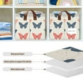 thumbnail image 4 of Yayeee Foldable Storage Basket for Shelves with Handles Set of 2 Waterproof Cloth Bins, Orange Butterflies, 4 of 7