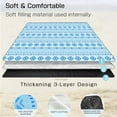 thumbnail image 4 of Large Picnic Blanket 3-Layer Thickening Soft Camping Blankets Waterproof,Machine Washable Beach Mat for Outdoor Travel Hiking Park Concerts or Family Party (Blue Boho - 77x79 inches), 4 of 6