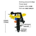 thumbnail image 2 of Mosiee Metal 360 Degree Automatic Rotating Sprinkler Head Lawn Garden Irrigation Tools, 2 of 9