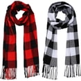 thumbnail image 1 of Bufandas y abrigos de invierno YONGSHENG 2 piezas a cuadros de tartán unisex, 1 of 5