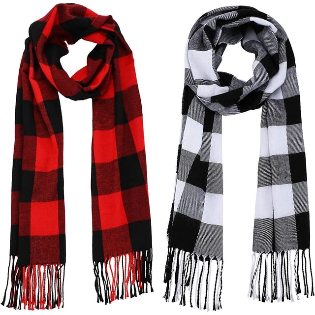 Bufandas y abrigos de invierno YONGSHENG 2 piezas a cuadros de tartán unisex