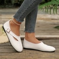 thumbnail image 4 of Samdudou Dress Shoes for Women Closed Toe Round Front Slip On Flats Unique Asymmetrical Buckle Strap Woven Textured Fabric Minimalist Aesthetic Everyday Footwear, 4 of 9
