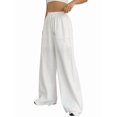 thumbnail image 2 of Women Wide Leg Linen Pants, High Waisted Summer Casual Cotton Linen Palazzo Pants with Pockets White XL, 2 of 9