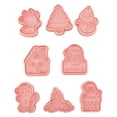 thumbnail image 2 of Christmas Cookie Cutters, Holiday Baking Mold Set with Santa Snowman Reindeer Gingerbread and Tree Designs, Embossing Press Tools for Cookies Fondant Pastry Crafts and Festive Parties, 2 of 9