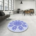 thumbnail image 3 of Ahgly Company Indoor Round Patterned Heavenly Blue Area Rugs, 4' Round, 3 of 6