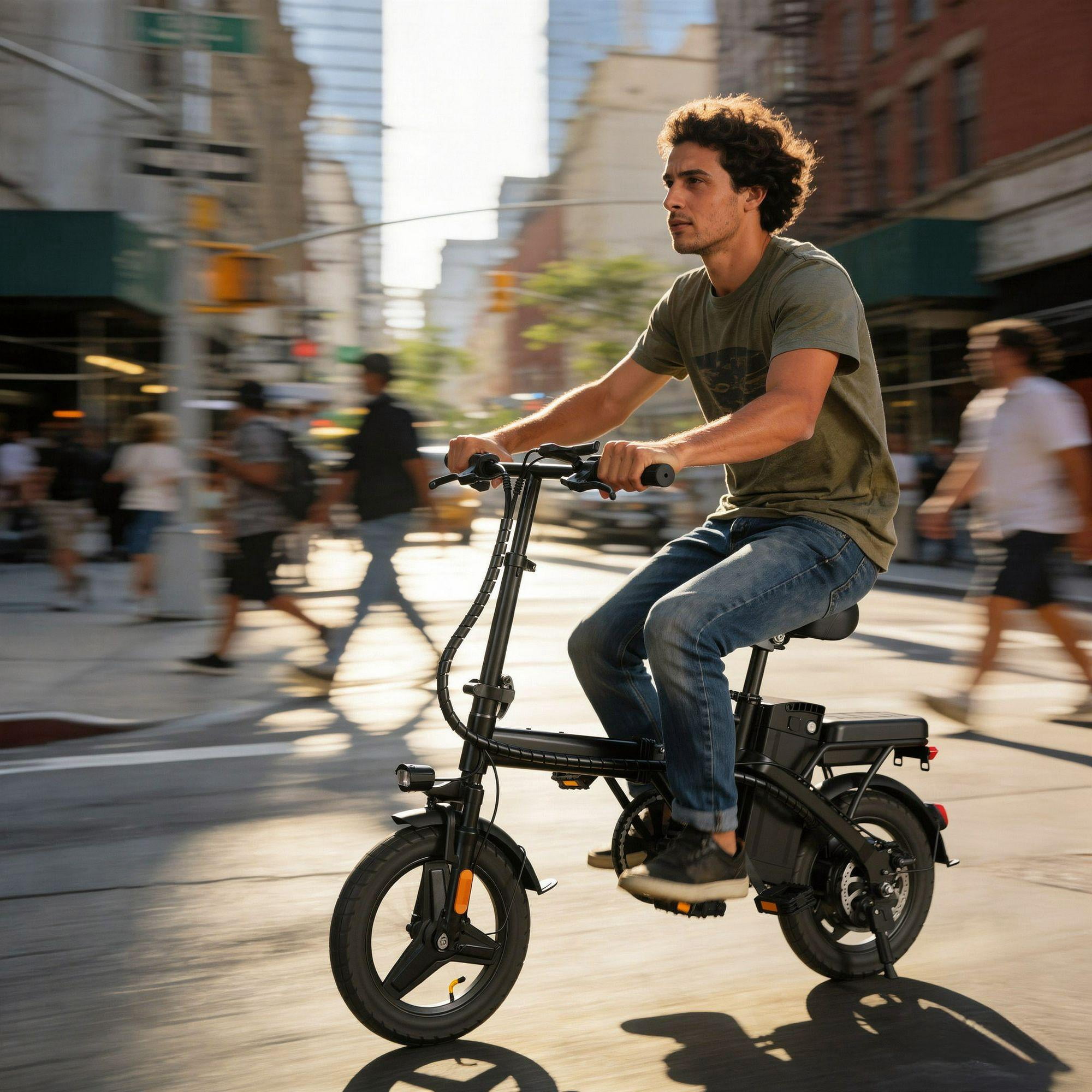 Electric Folding Bike for Teenager and Adults, 12AH Removable Battery 14" Electric Bike 500W Motor, 20+ Miles Range, Mini Ebike for City Commuter, UL2849