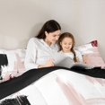 thumbnail image 4 of Manfei Vintage Oil Painting Twin Comforter Sets, Watercolor Brushstroke Bedding Set, Pink, Red and Black, Black Reversible 2-Piece, 1 Comforter and 1 Pillowcase, 4 of 6