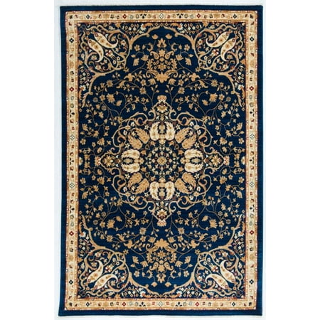 Antep Rugs Oriental Collection Harem Polypropylene Area - Navy And Ivory Rug Antep Rugs Oriental Collection Harem Polypropylene Area - Navy And Ivory Rug
